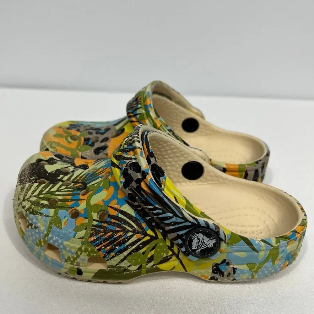 Crocs Kid’s Classic Far Out Clogs Jungle Print Shoes / Size-C 7
